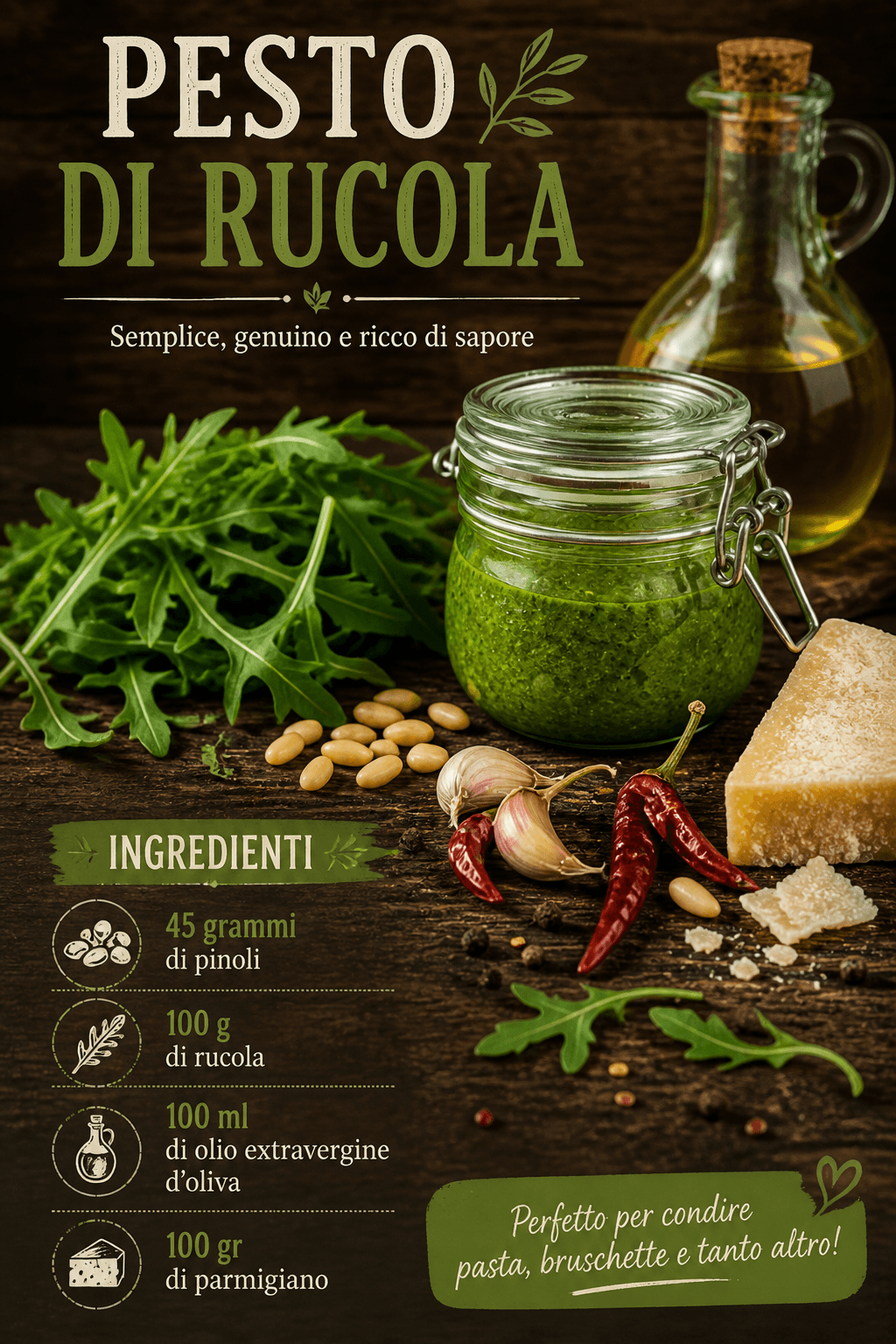 Pesto di rucola: depurativo e drenante. Buonissimo!