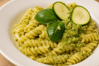 Pasta con pesto di zucchine: freschissima, pronta in 5 minuti
