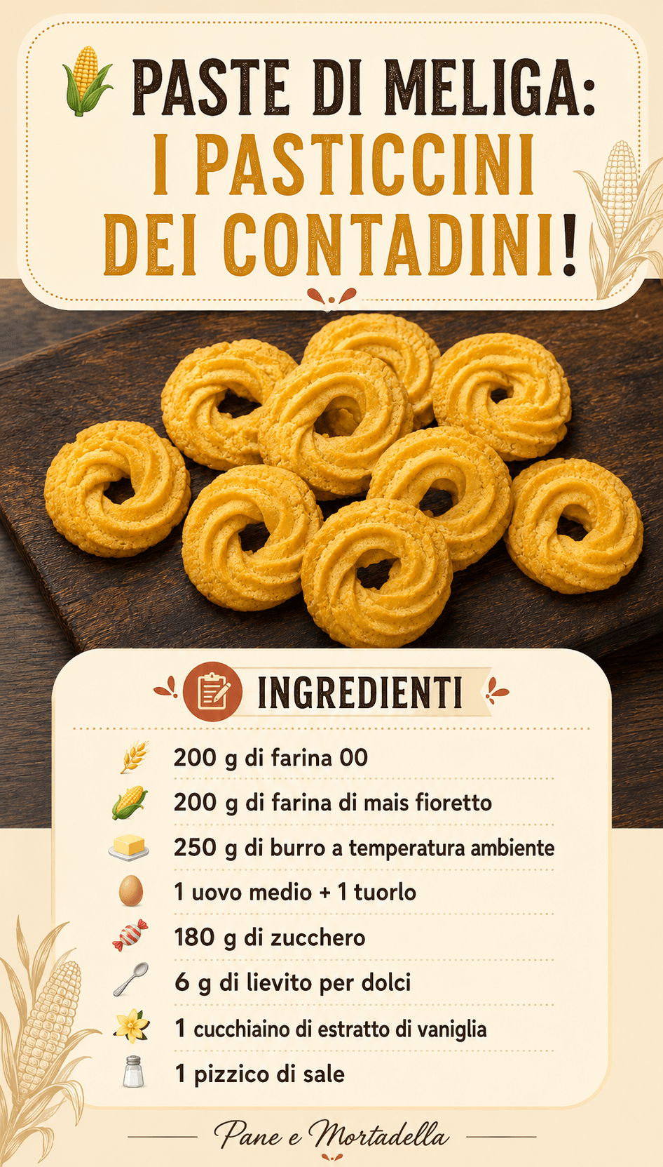 Biscotti di frolla montata o paste di meliga: i pasticcini dei contadini