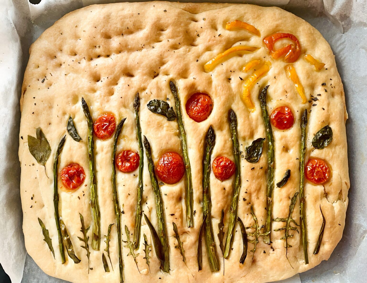 Focaccia primavera: un trionfo di sapori e di colori