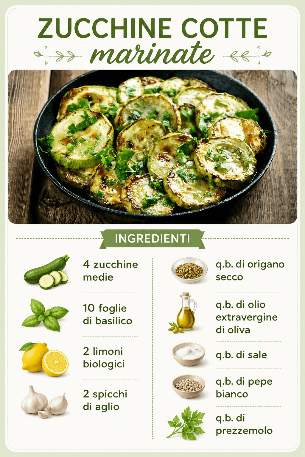 Zucchine cotte marinate: il contorno che mancava