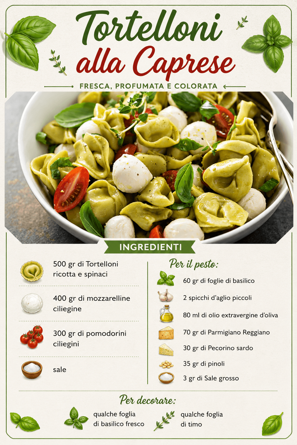 Tortelloni alla caprese: un primo veloce e saporitissimo!