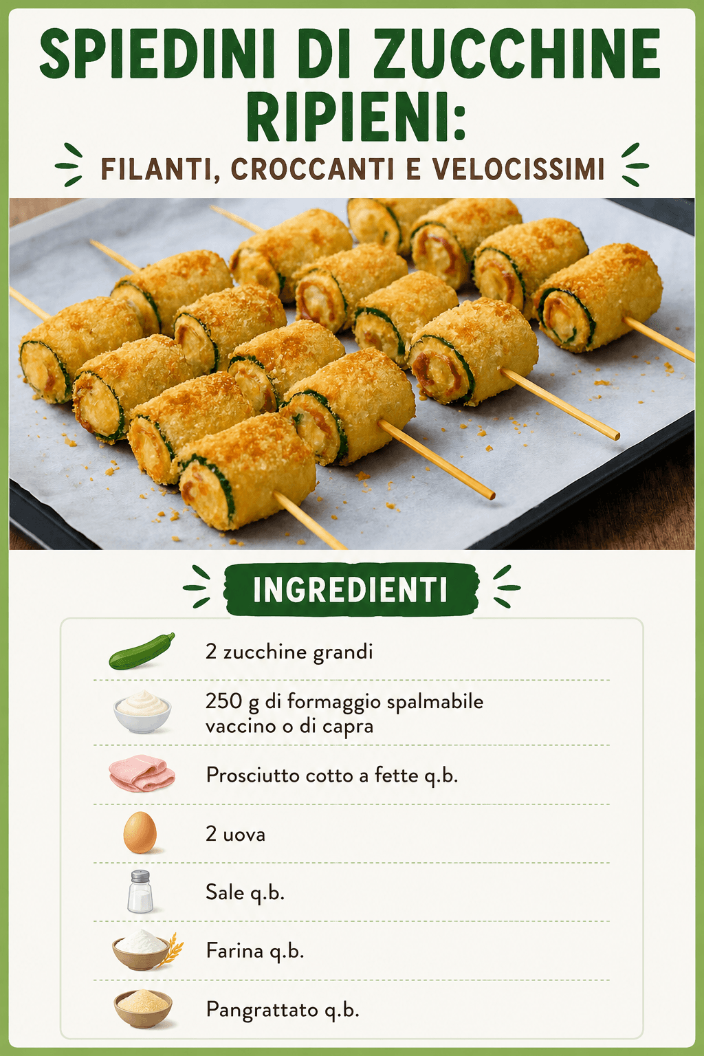 Spiedini di zucchini: antipasto o piatto unico, decidi tu