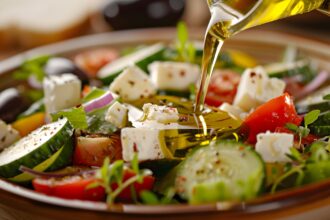 Insalata greca, con cetrioli e feta: un boccone di freschezza