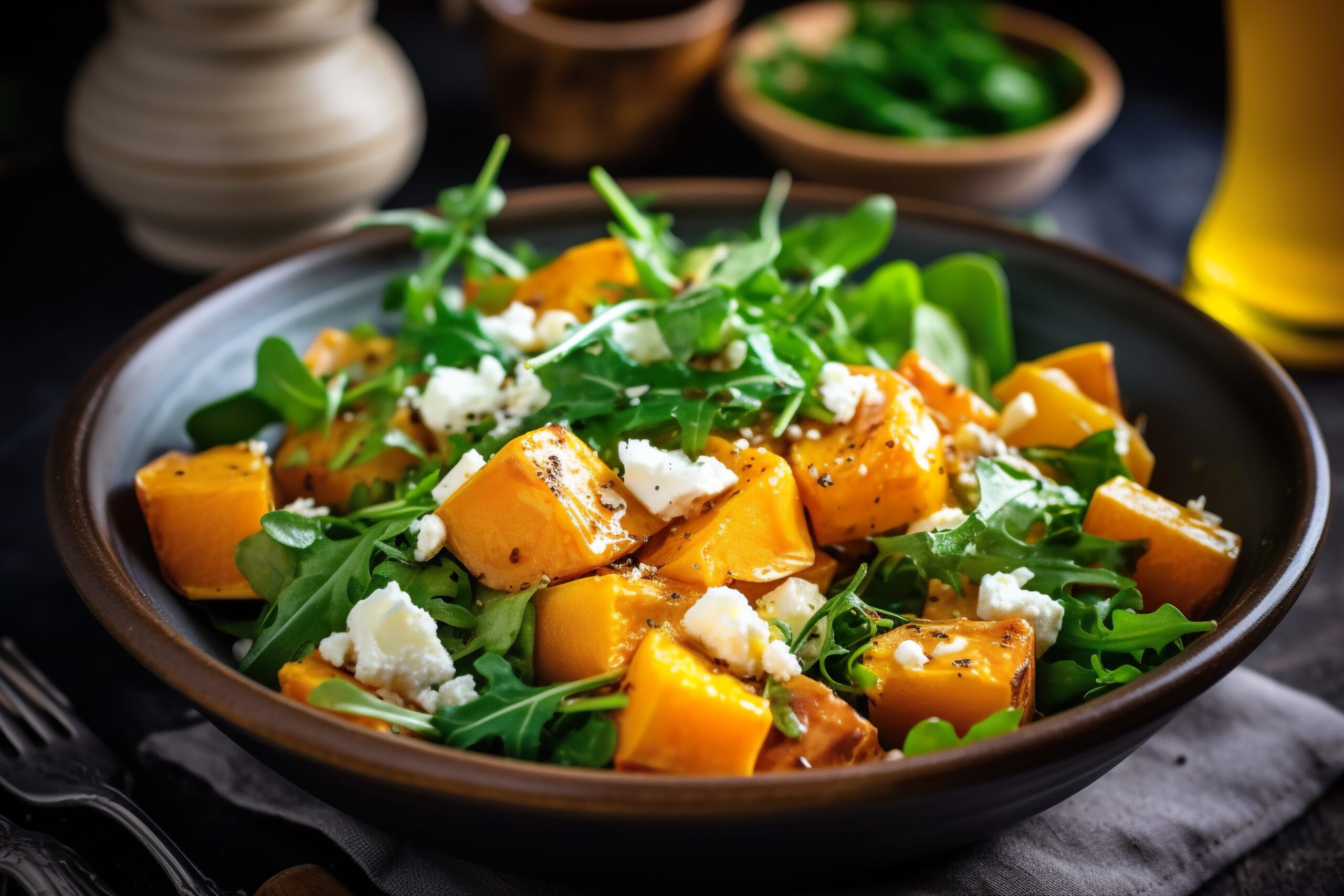 Insalata autunnale di zucca e rucola