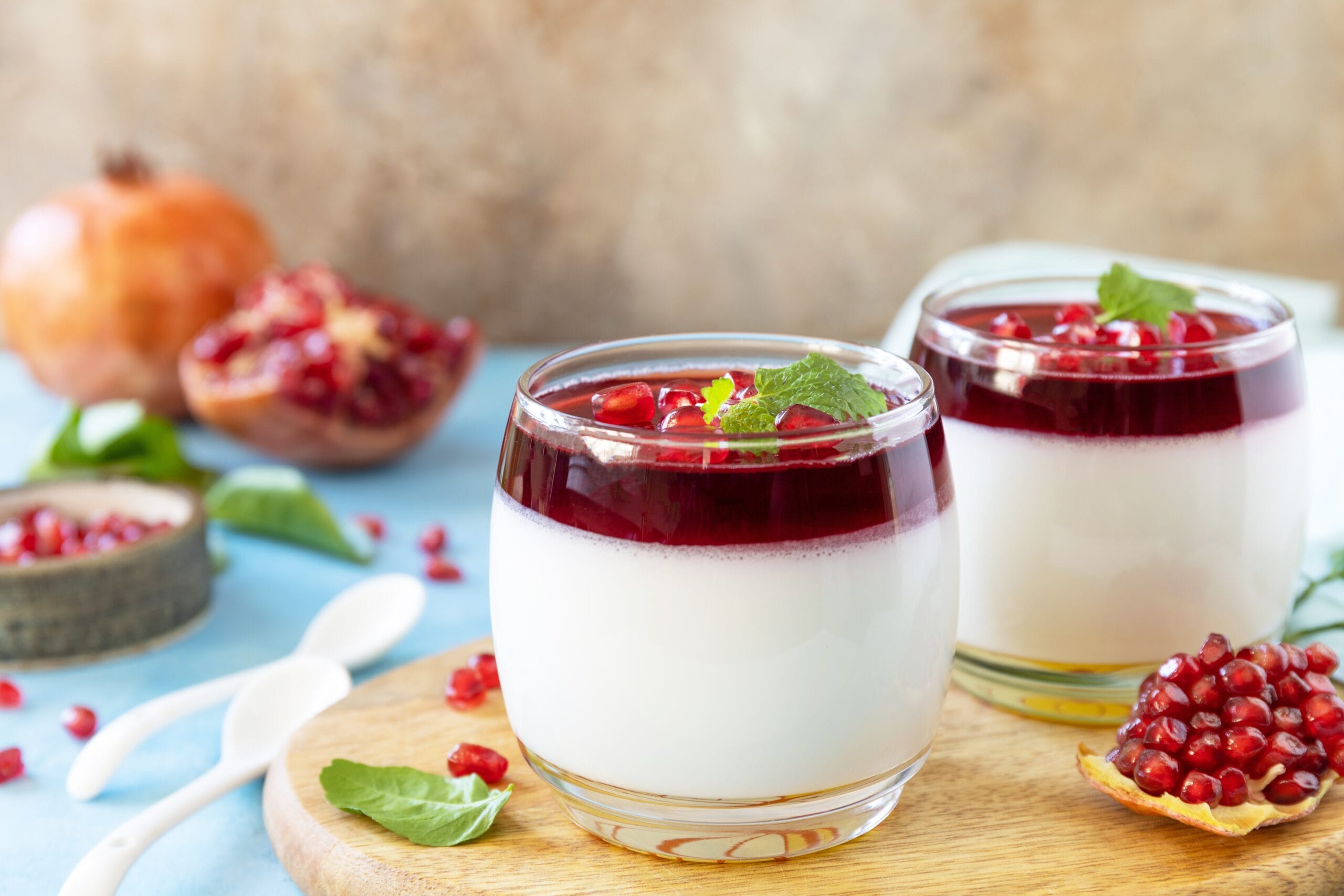 Panna cotta al melograno: golosa e di buon augurio