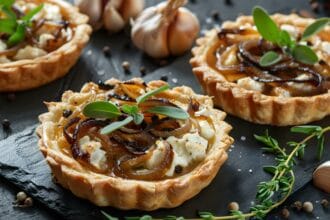 Crostatine di cipolla caramellata, deliziose e molto originali