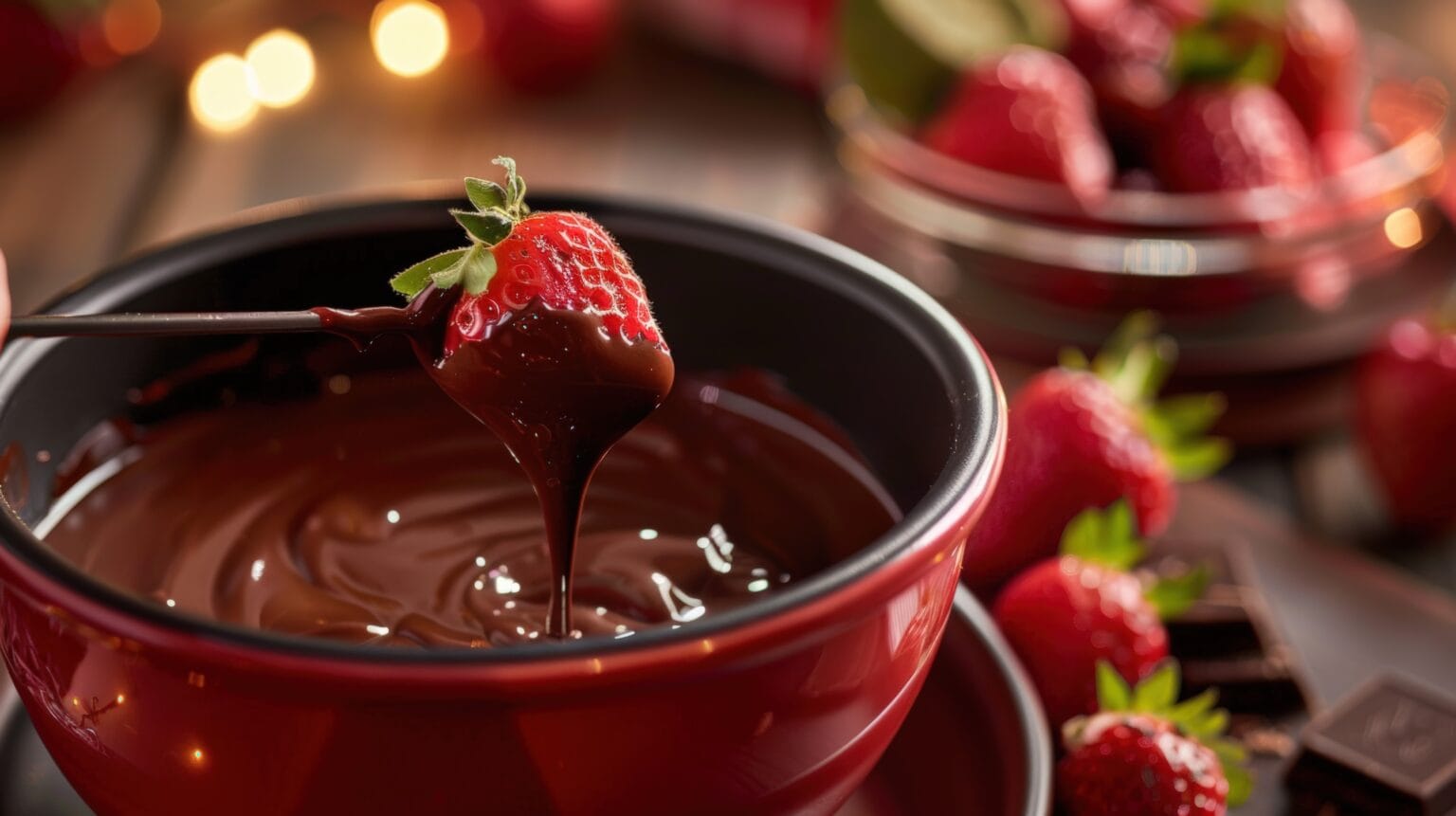 Fonduta al cioccolato con fragole: peccaminosa e straordinaria