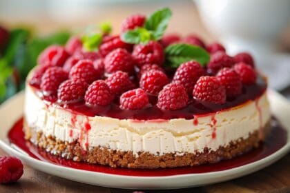 Cheesecake cioccolato e lamponi, una torta che fa sognare