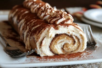 Rotolo di colomba tiramisù, per trasformare gli avanzi in una delizia