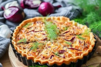 Torta salata radicchio, speck e gorgonzola: perfetta fuori e dentro casa