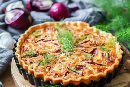 Torta salata radicchio, speck e gorgonzola: perfetta fuori e dentro casa