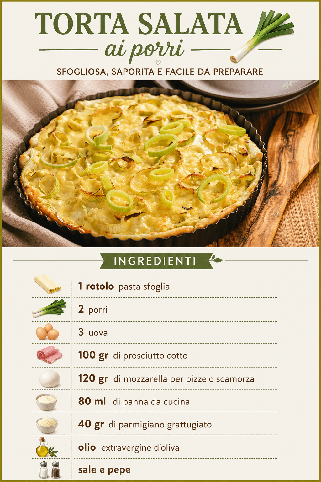 Torta salata ai porri: facile facile ed è saporitissima!