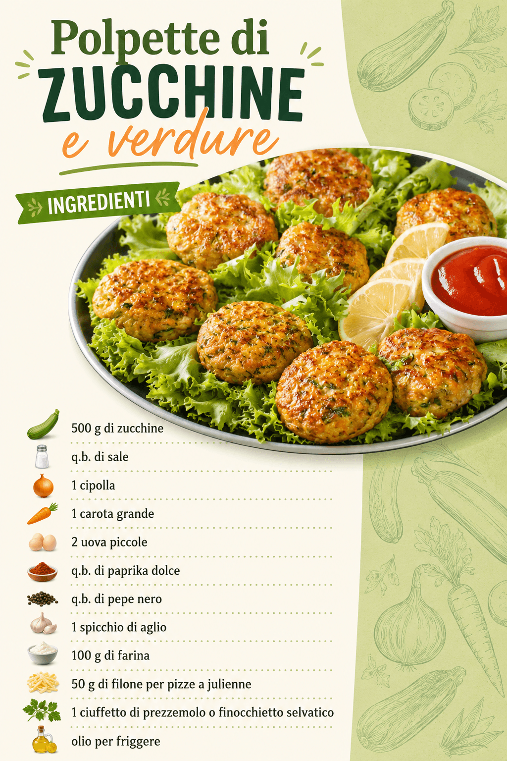 Polpette di zucchine con verdure, sono gustose e filanti!