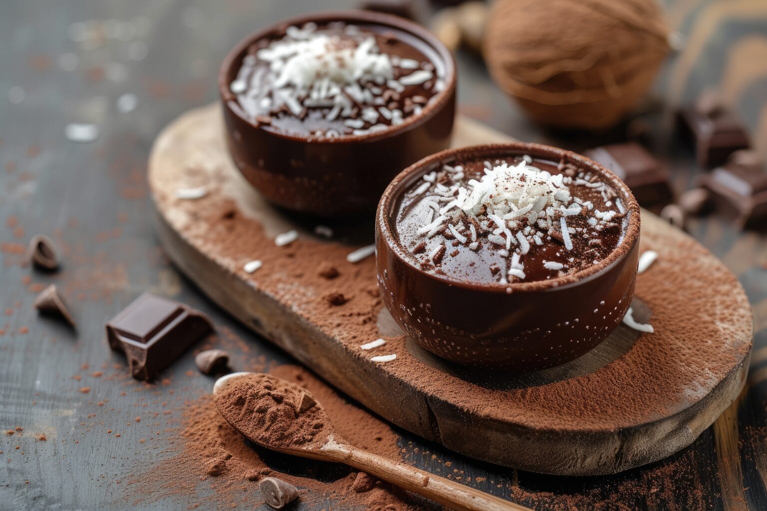 Mousse cocco e cioccolato: la preparo con 3 soli ingredienti