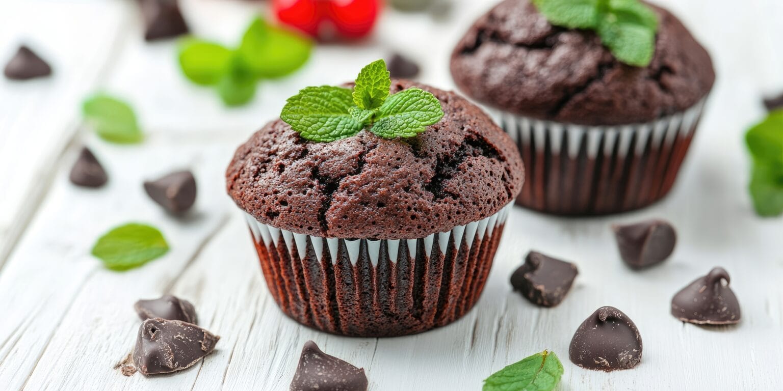 Muffin cioccolato e menta, raffinati, moderni e profumatissimi