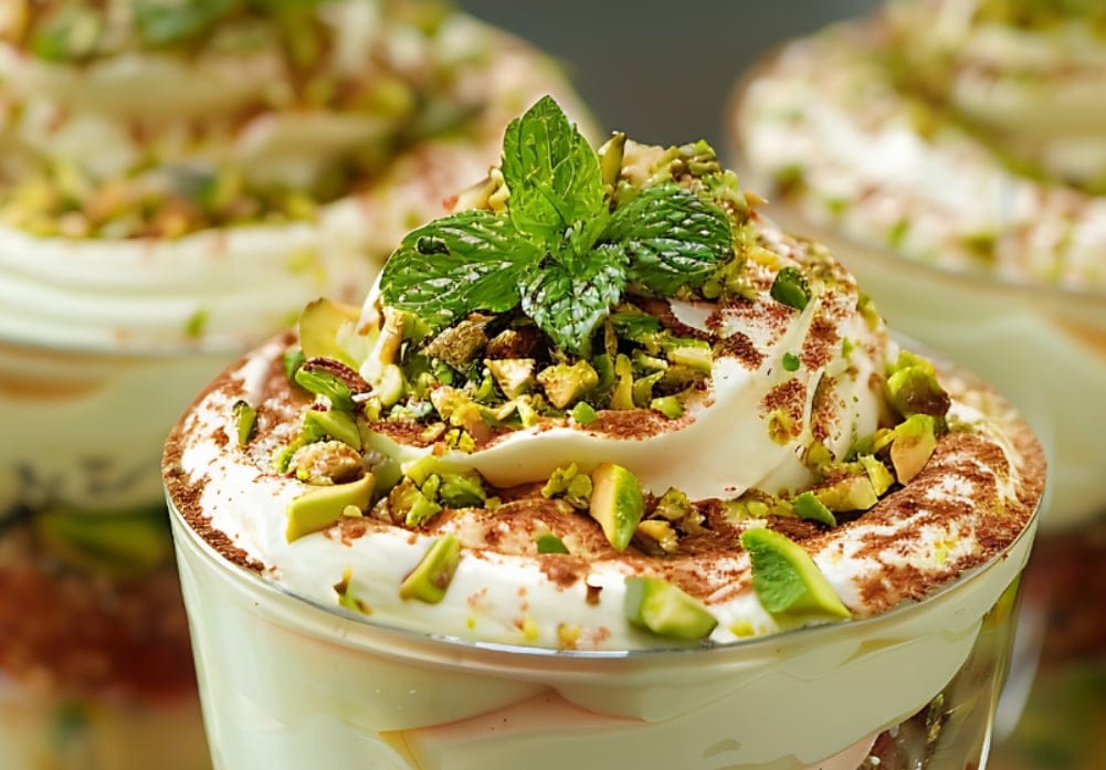 Tiramisù al pistacchio: voluttuoso e cremoso da far impazzire