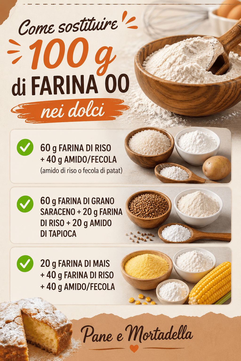 Come sostituire la Farina 00 nei dolci