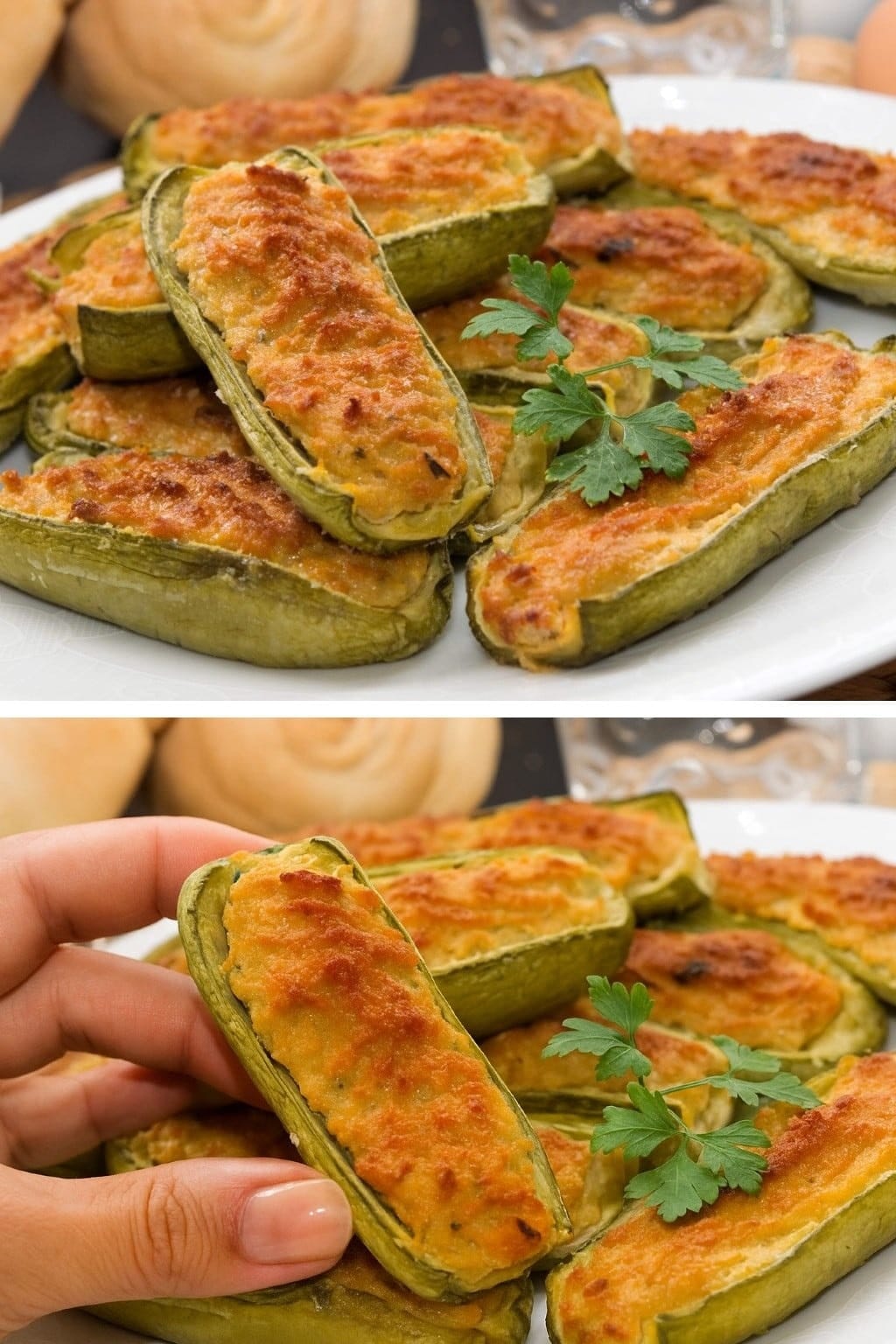 Zucchine ripiene a modo mio: senza carne e senza uova, gustosissime e leggere!