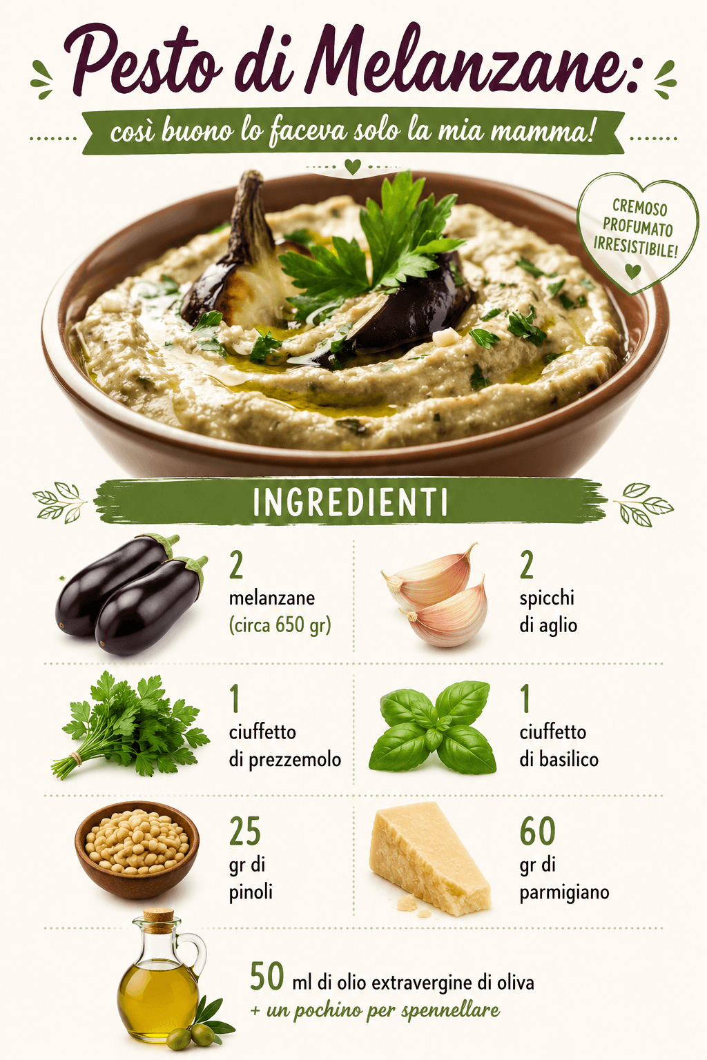 Pesto di Melanzane: così buono lo faceva solo la mia mamma!