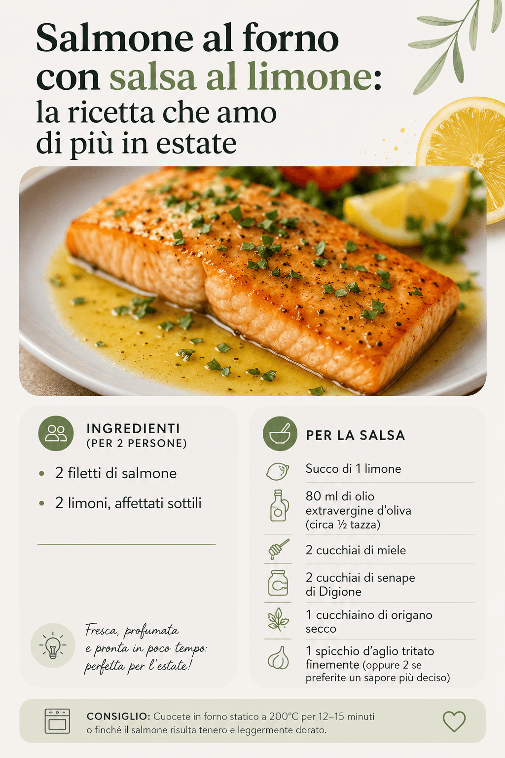 Salmone al forno con salsa al limone: la ricetta che amo di più in estate!