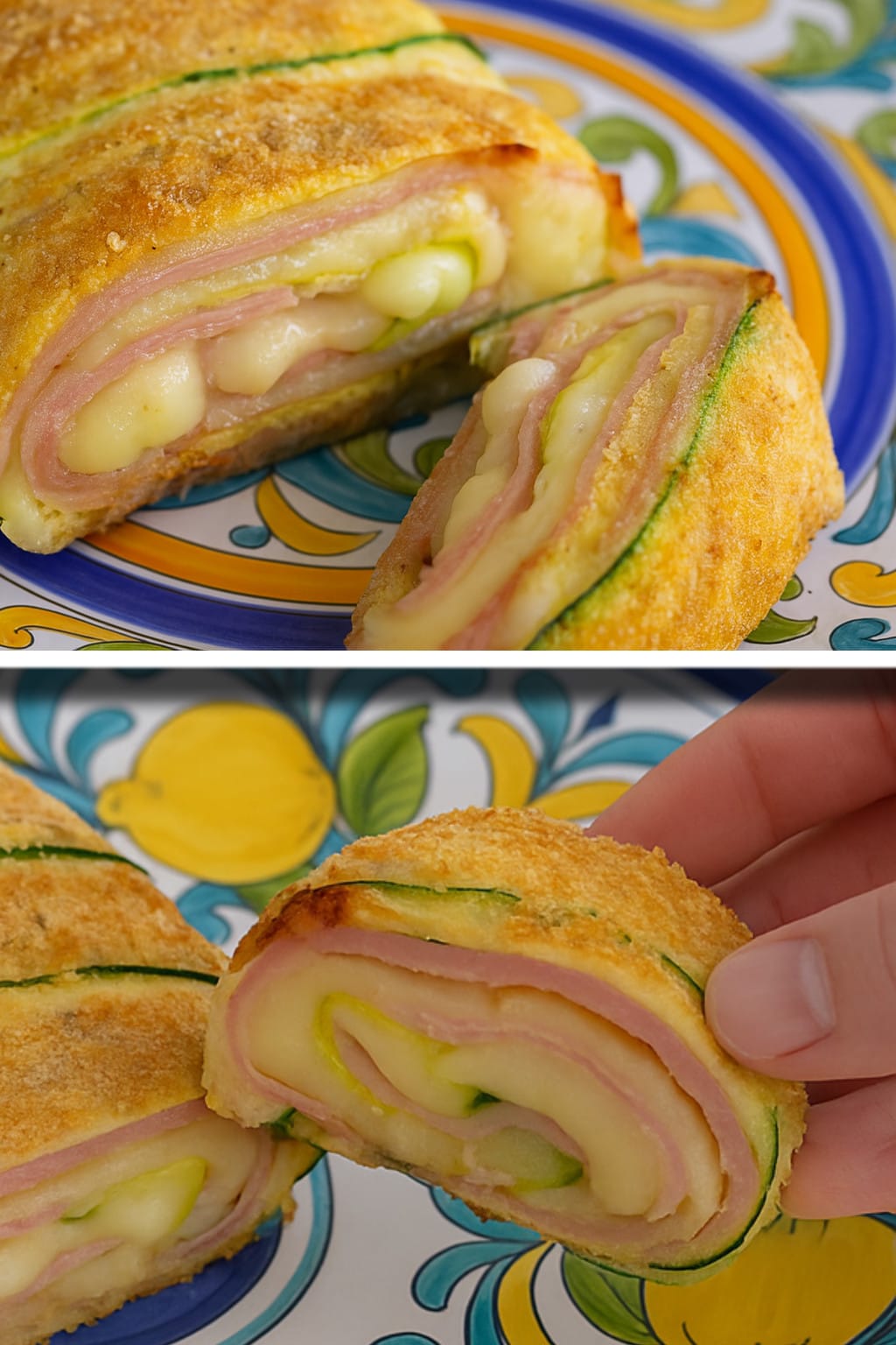 Rotolo di zucchine, prosciutto e formaggio: facilissimo, filante e senza uova!