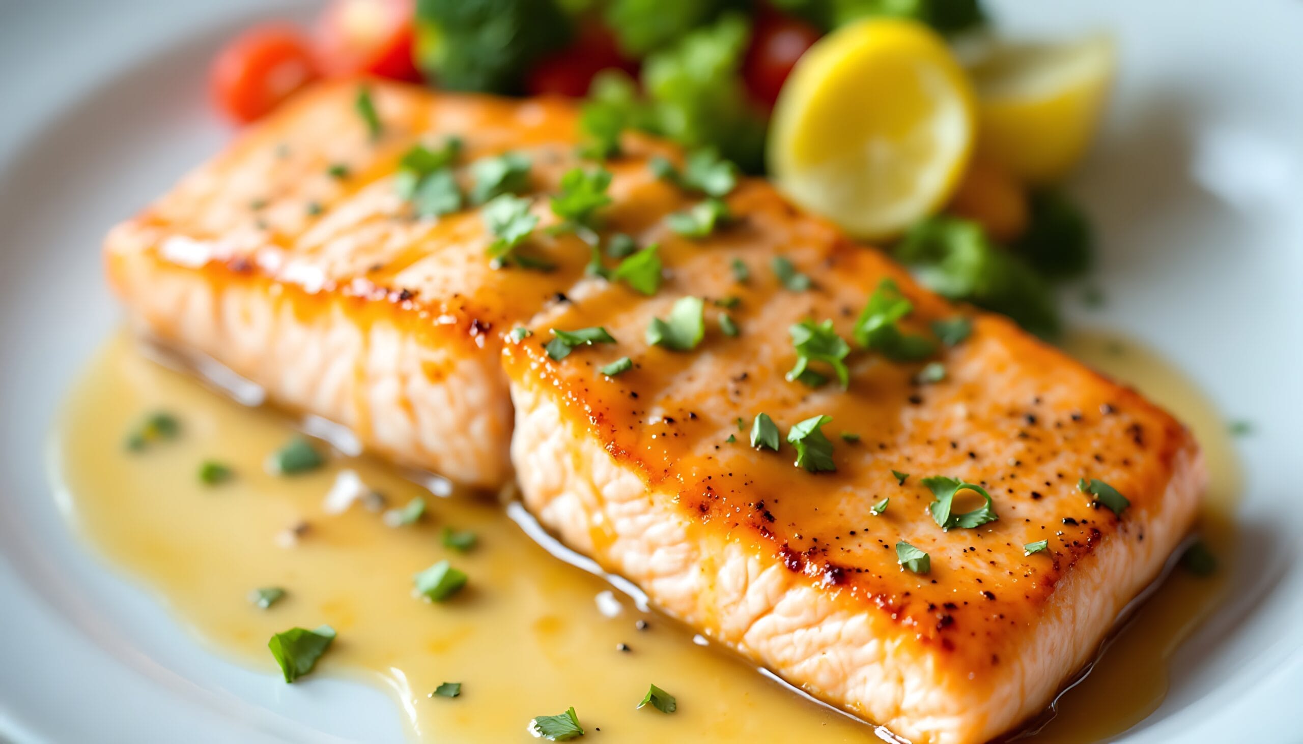 Salmone al forno con salsa al limone
