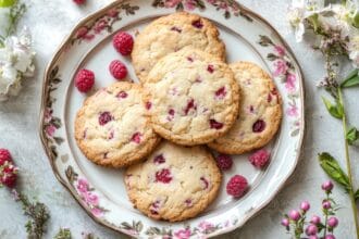 Cookies lamponi e cioccolato bianco: croccanti morsi di pura bontà