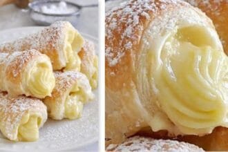 Cannoncini di sfoglia alla crema pronti al volo