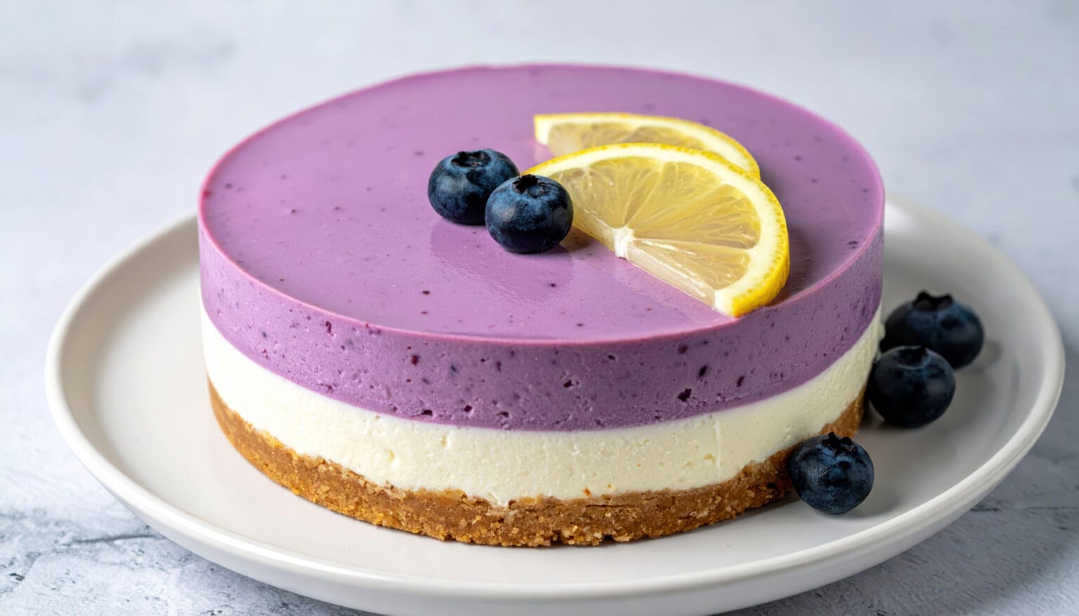 Cheesecake limone e mirtilli: freschissima e senza cottura