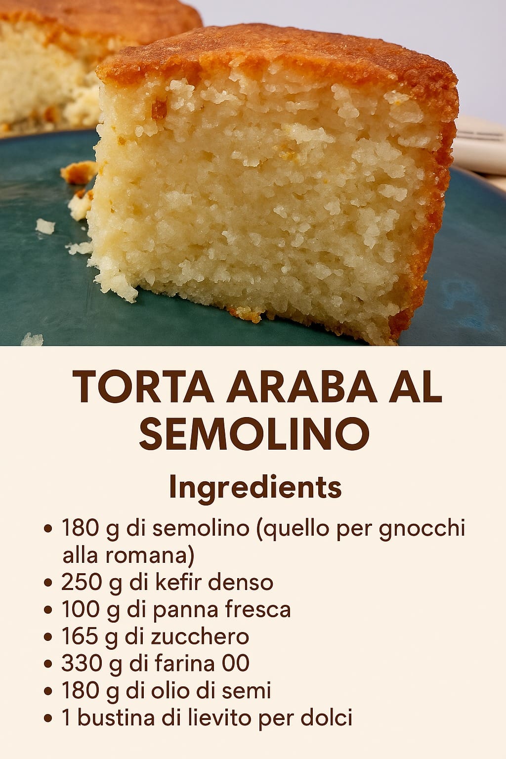 Torta araba al semolino: la ricetta che cercavo!