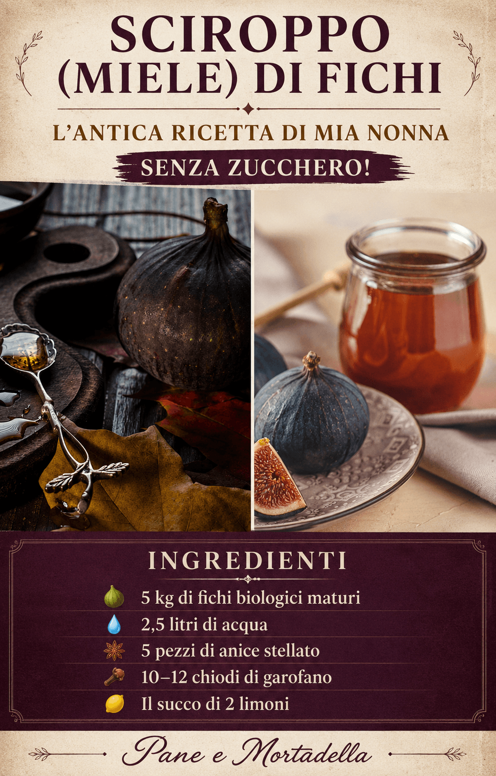 Sciroppo di fichi: la ricetta antica della mia nonna. Senza zucchero