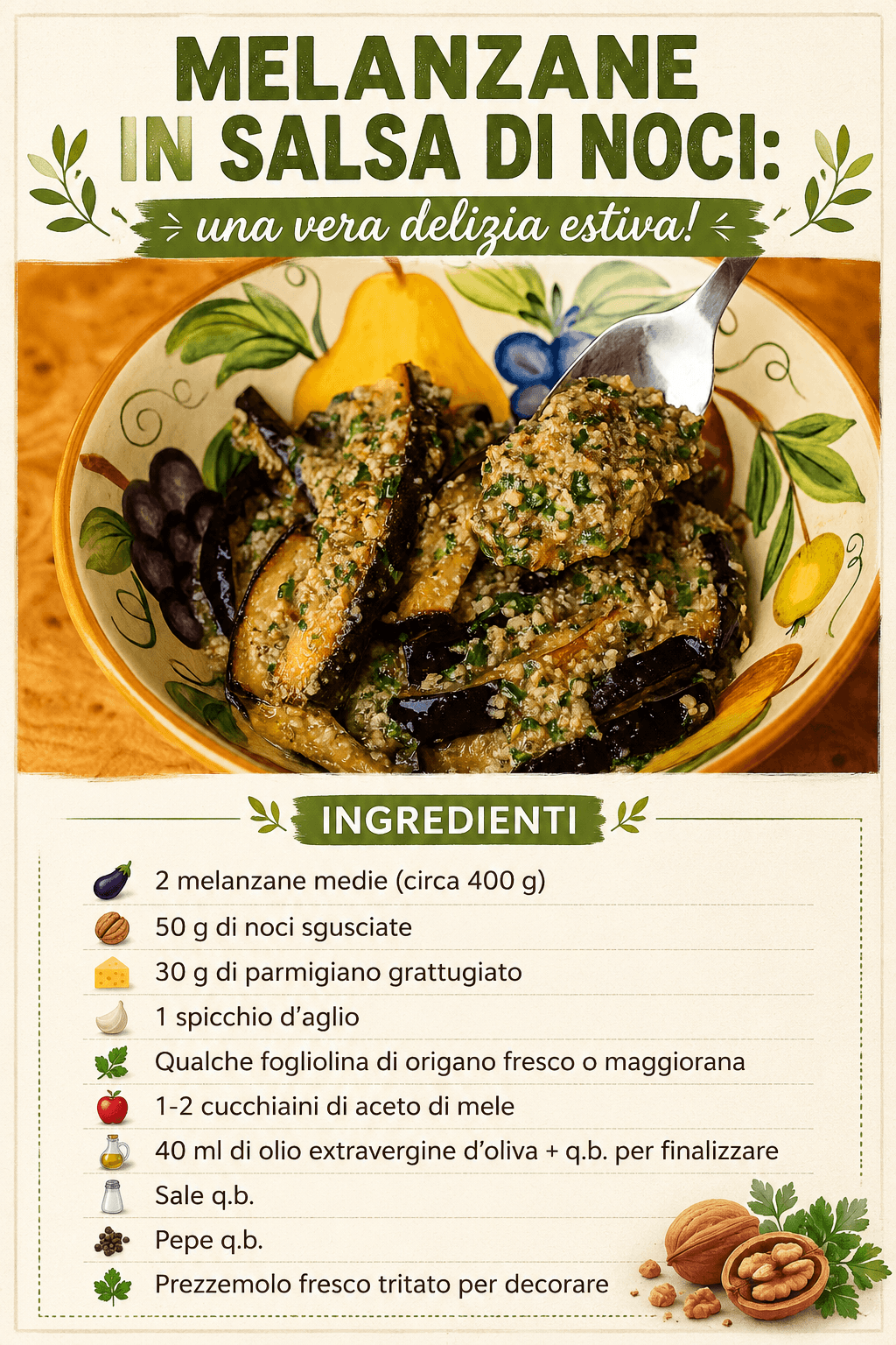 Melanzane in salsa di noci: la mia ricetta è una vera delizia estiva!