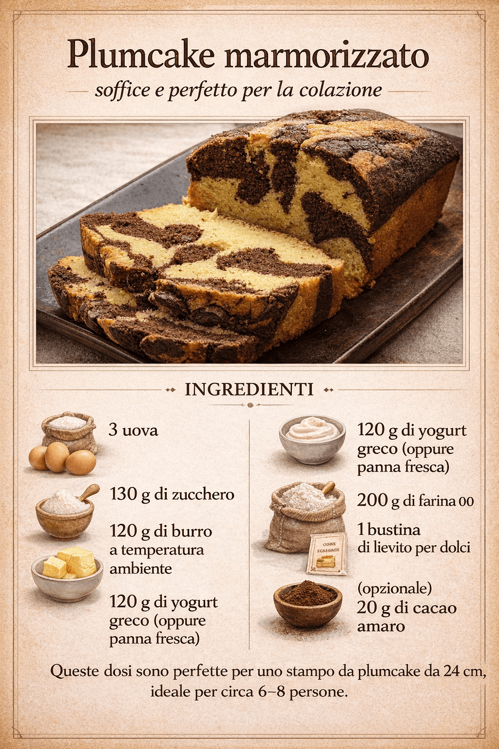 Plumcake marmorizzato: soffice e goloso