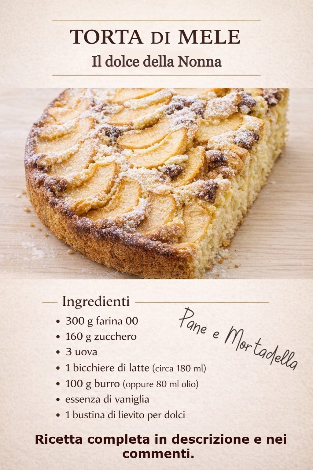 Torta di mele classica, la ricetta sofficissima