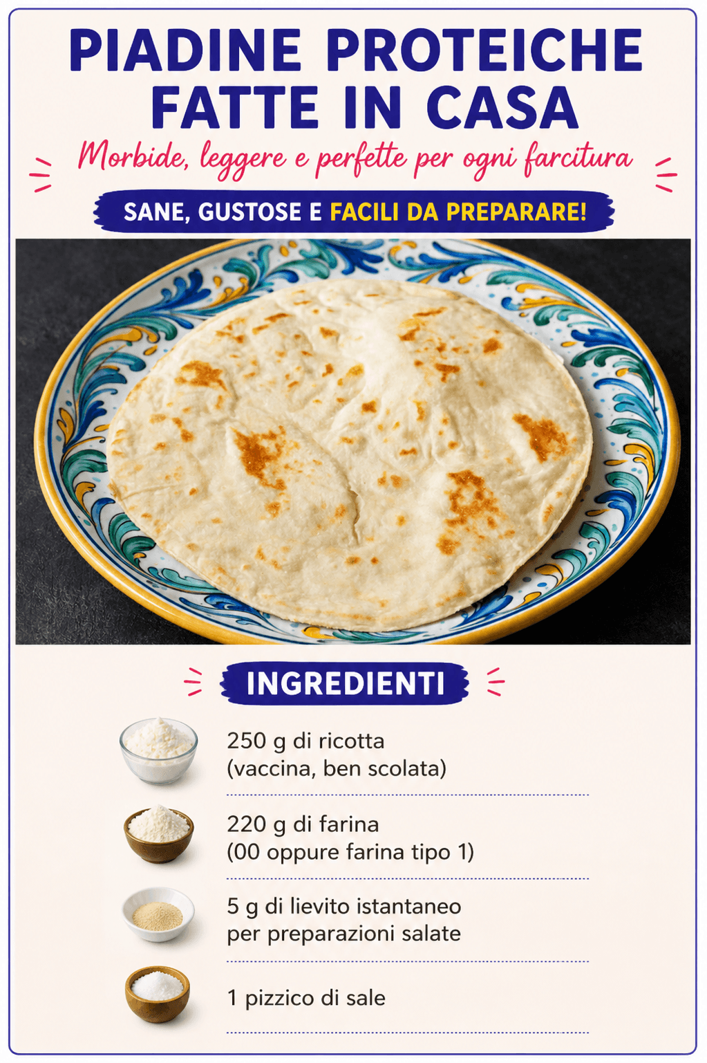 Piadine proteiche fatte in casa