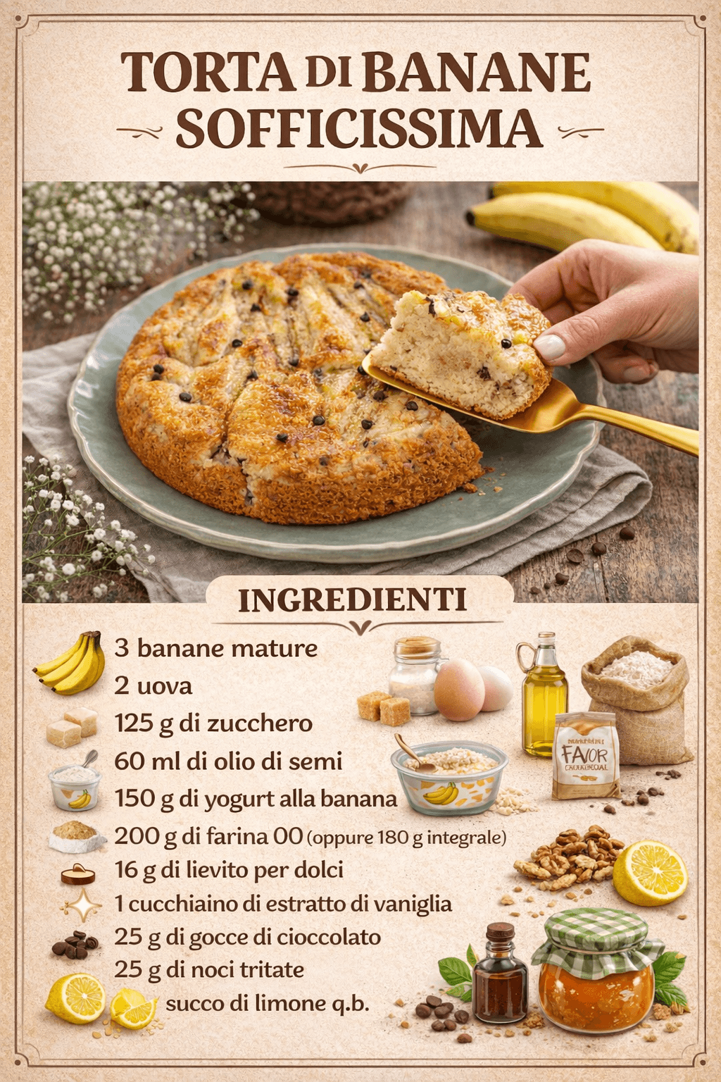 Torta di banane sofficissima: la mia ricetta