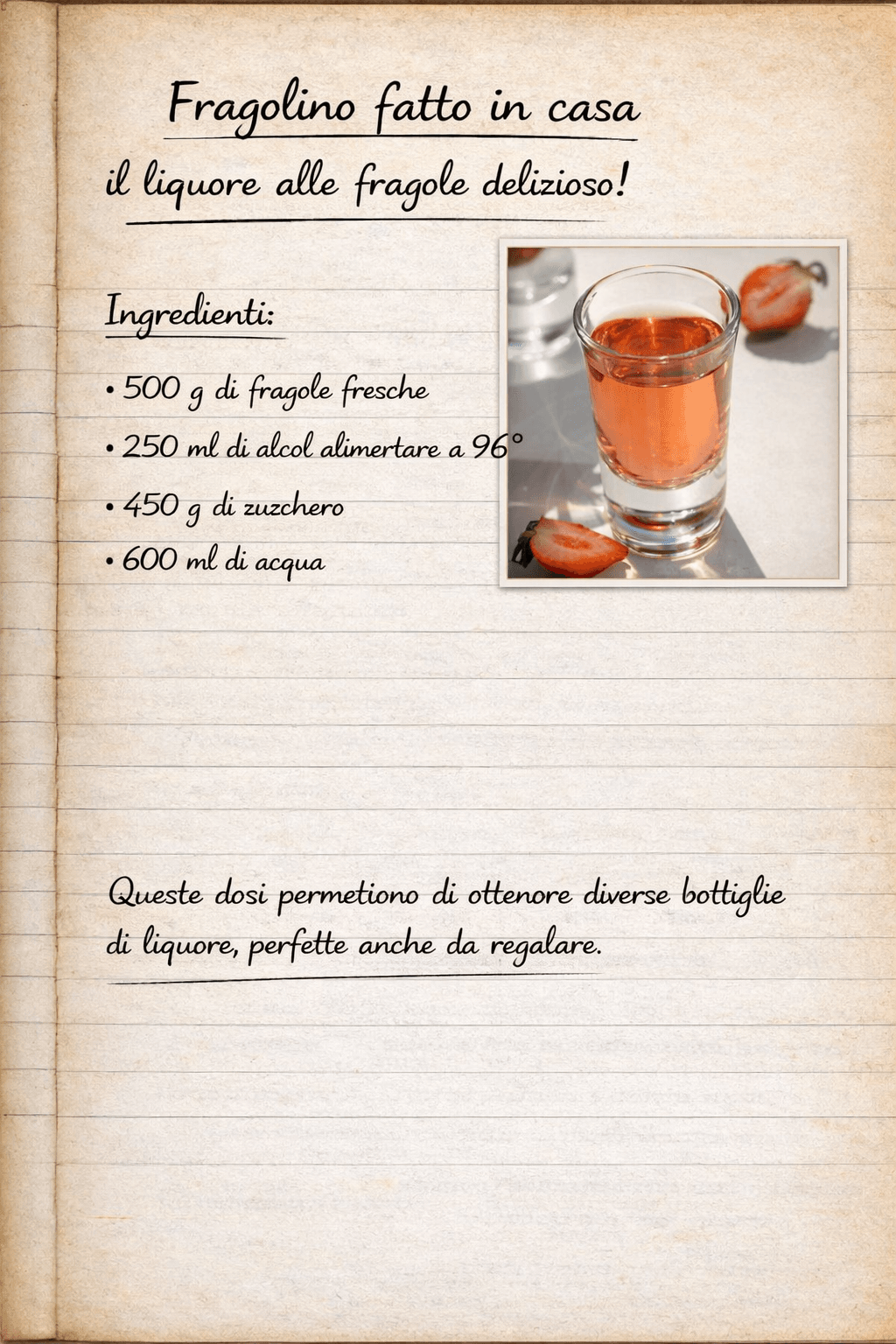 Fragolino fatto in casa: il liquore alle fragole delizioso!