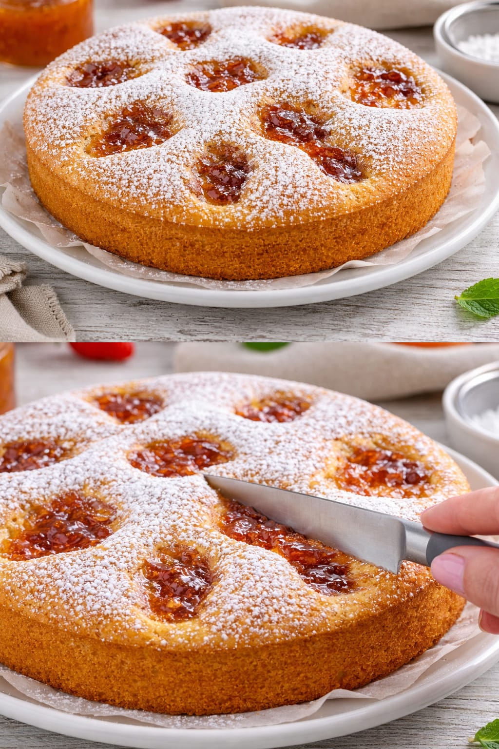 Torta alla marmellata in 5 minuti (senza sbattitore)