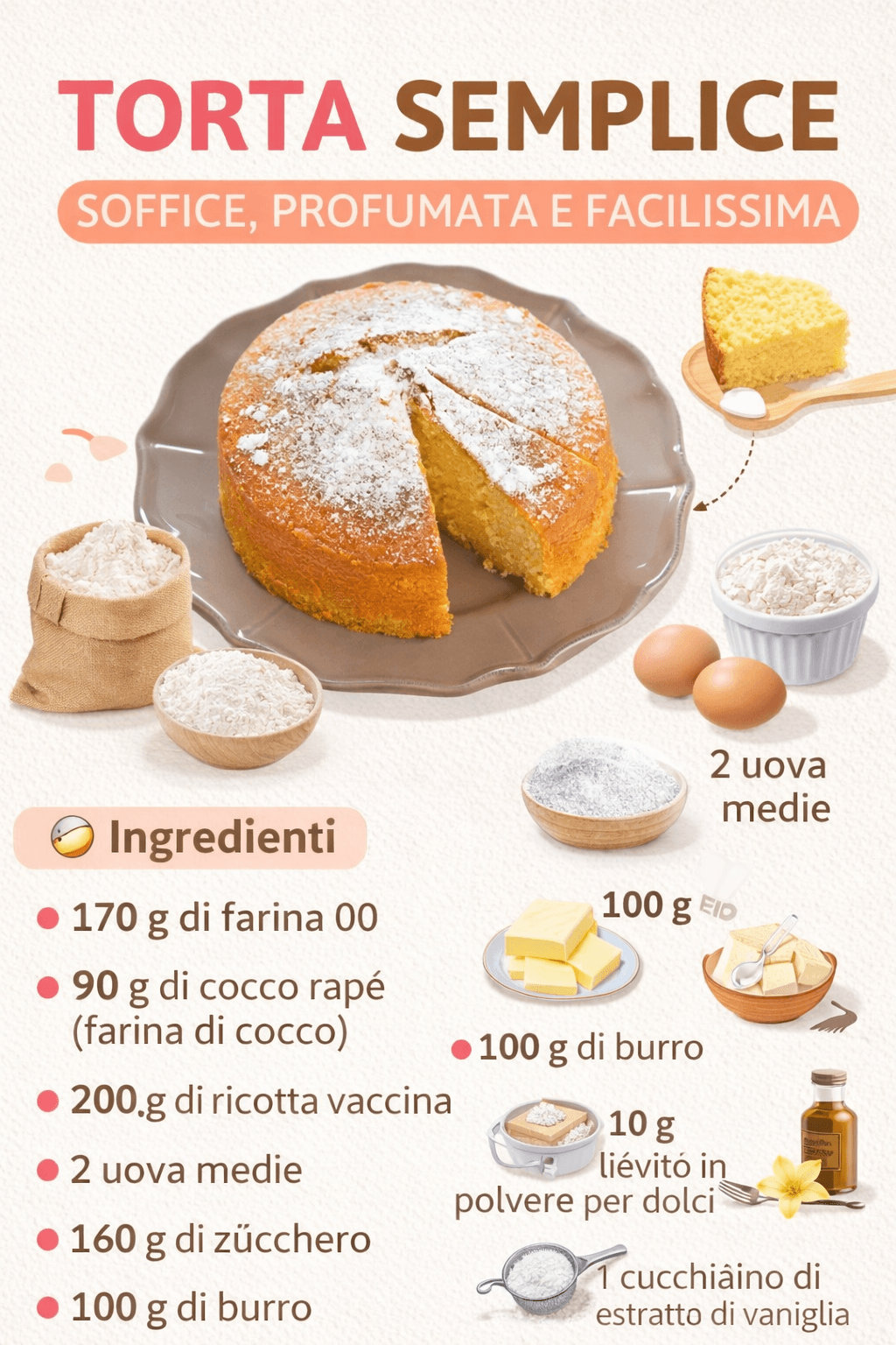 Torta semplice: soffice, profumata e facilissima