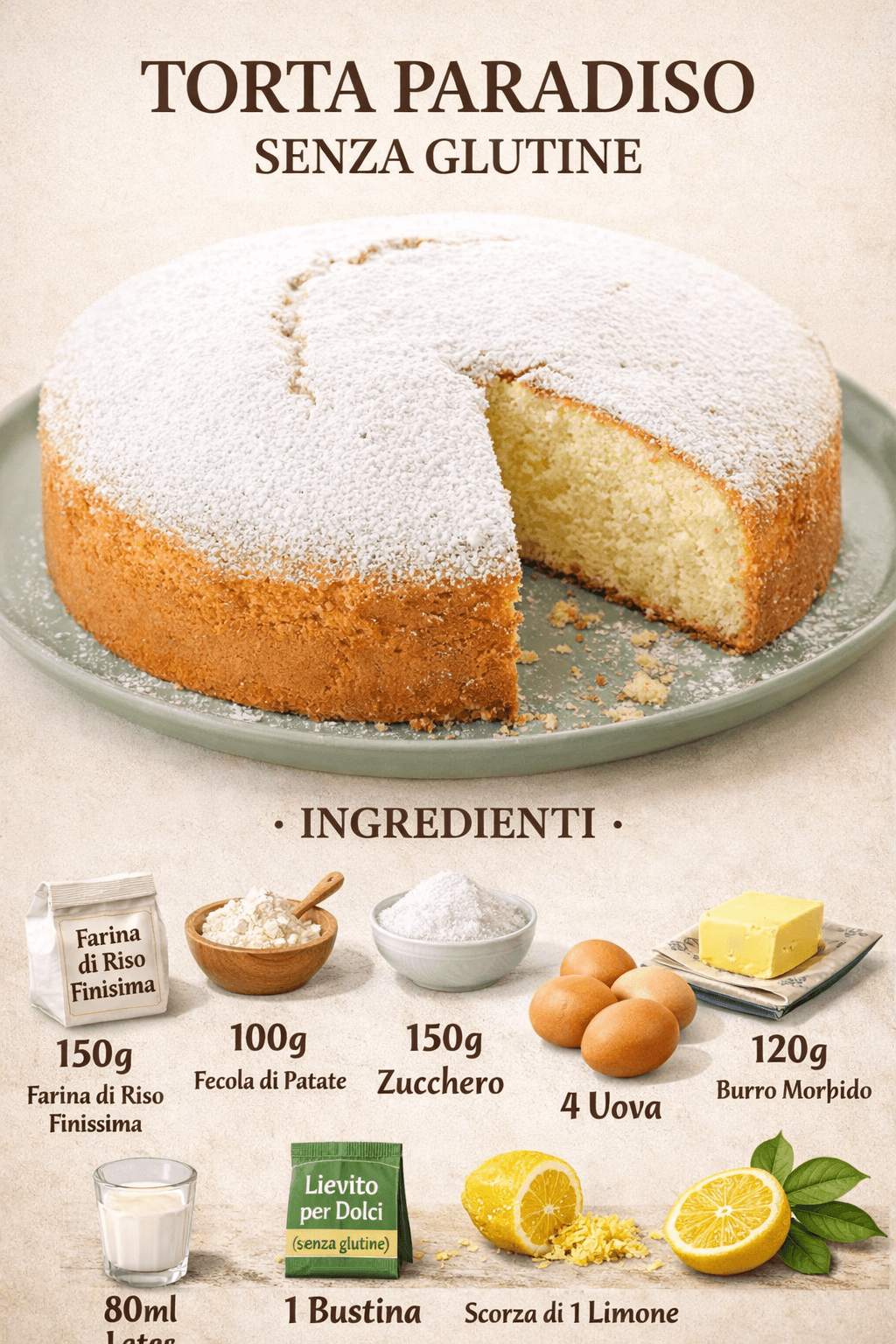 Torta paradiso senza glutine: soffice come una nuvola!