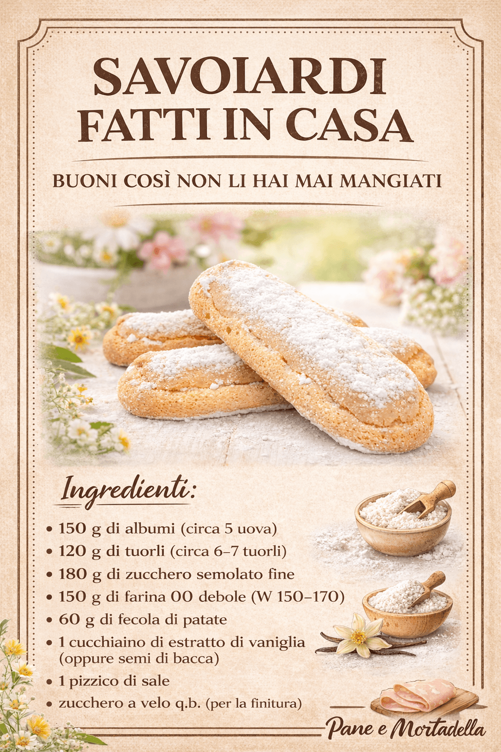 Savoiardi fatti in casa: ricetta alta pasticceria!