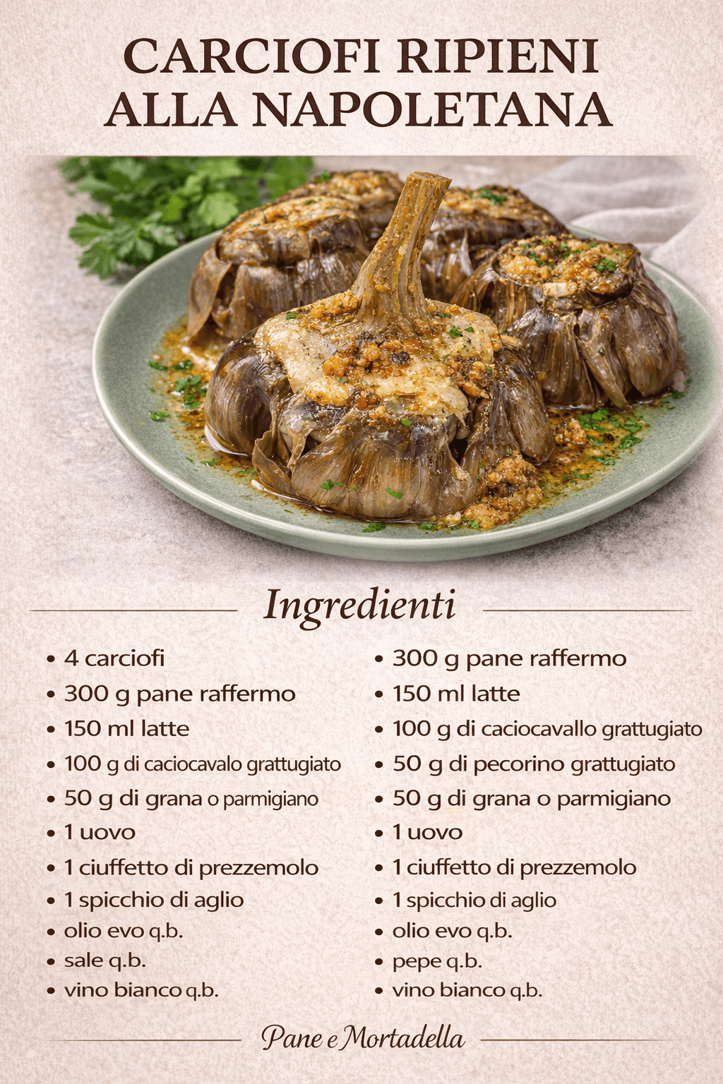 Carciofi ripieni alla napoletana: la mia ricetta