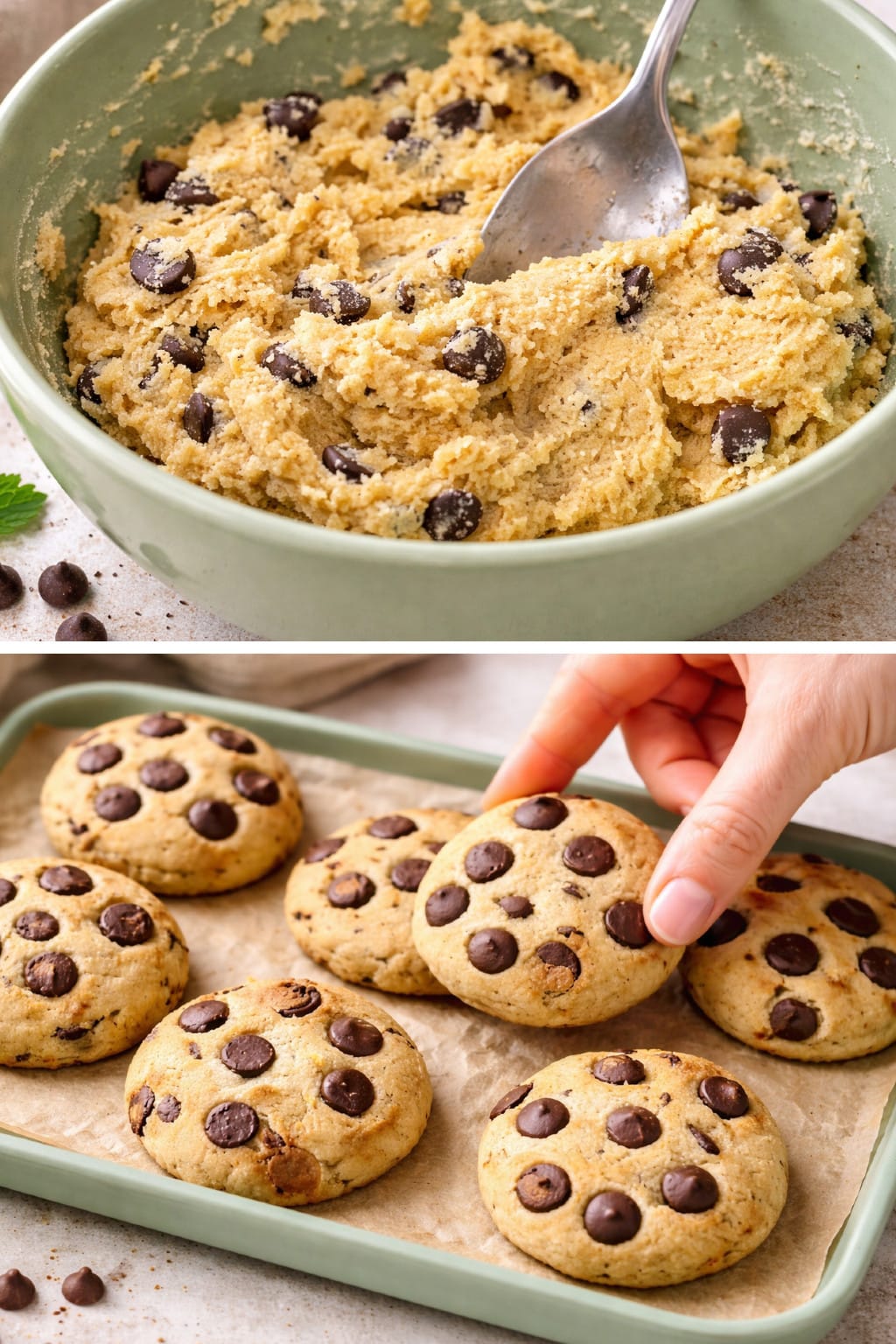 Biscotti light con gocce di cioccolato, 3 ingredienti: senza farina, senza burro e pronti in 20 minuti