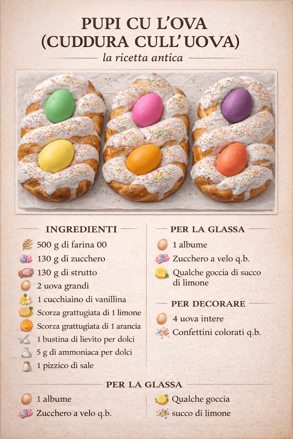 Pupi cu l'ova (cuddura cull'ova): la ricetta antica