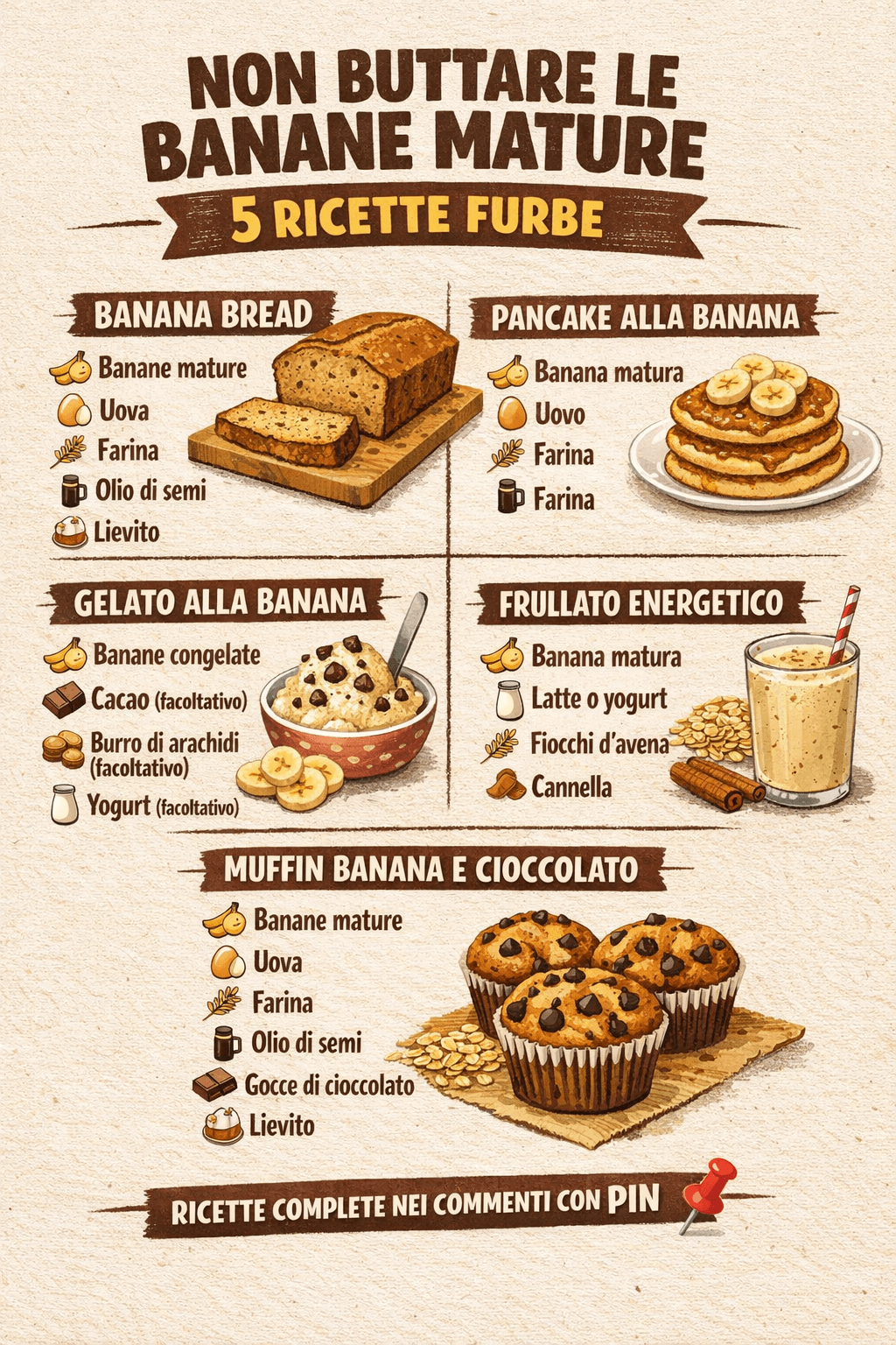 Non buttare le banane mature: 5 ricette furbe da tenere a portata di mano