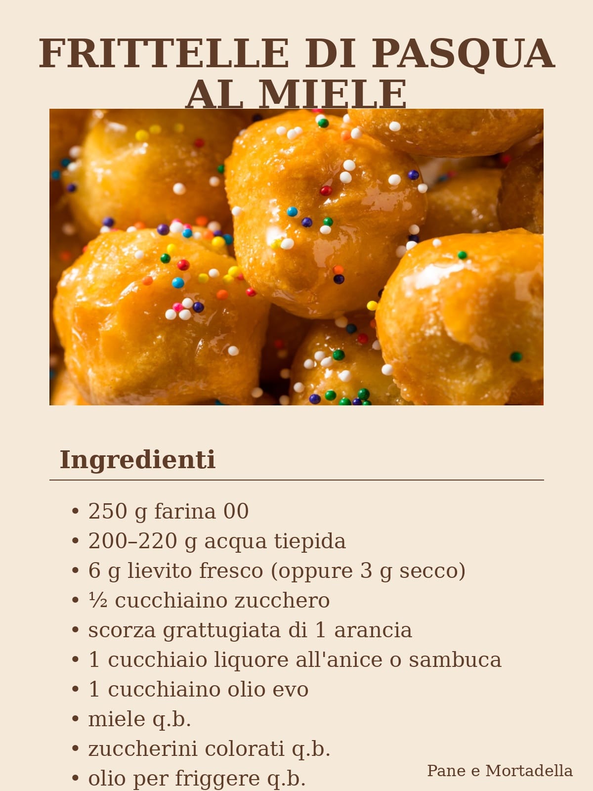 Frittelle di Pasqua: la ricetta antica della mia mamma