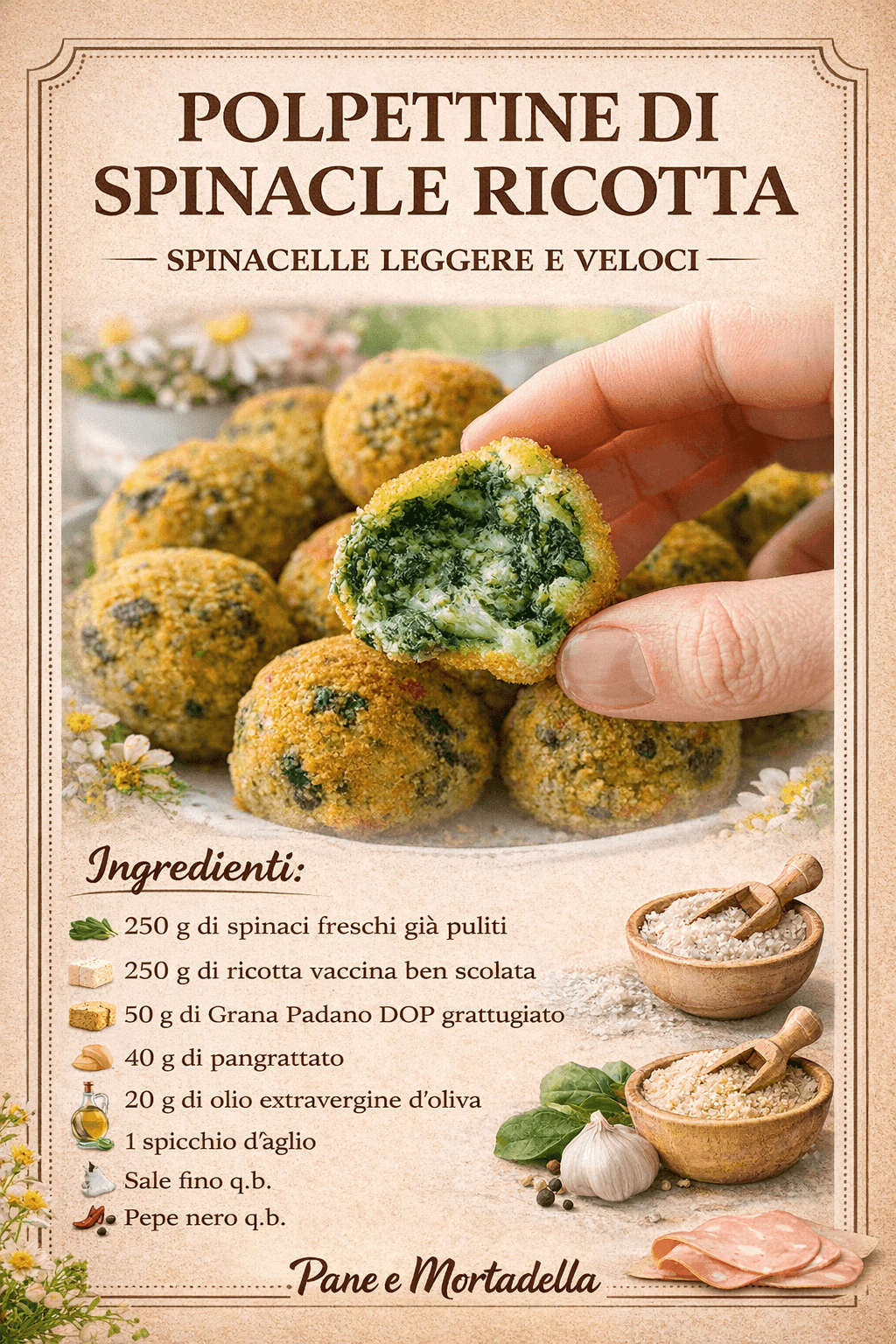 Polpettine di spinaci e ricotta: spinacelle leggere e veloci!