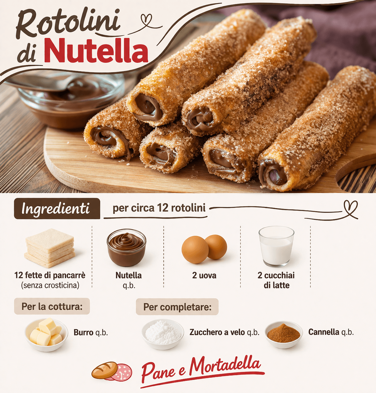 Nutella roll: golosissimi rotolini di nutella, si preparano in pochi minuti
