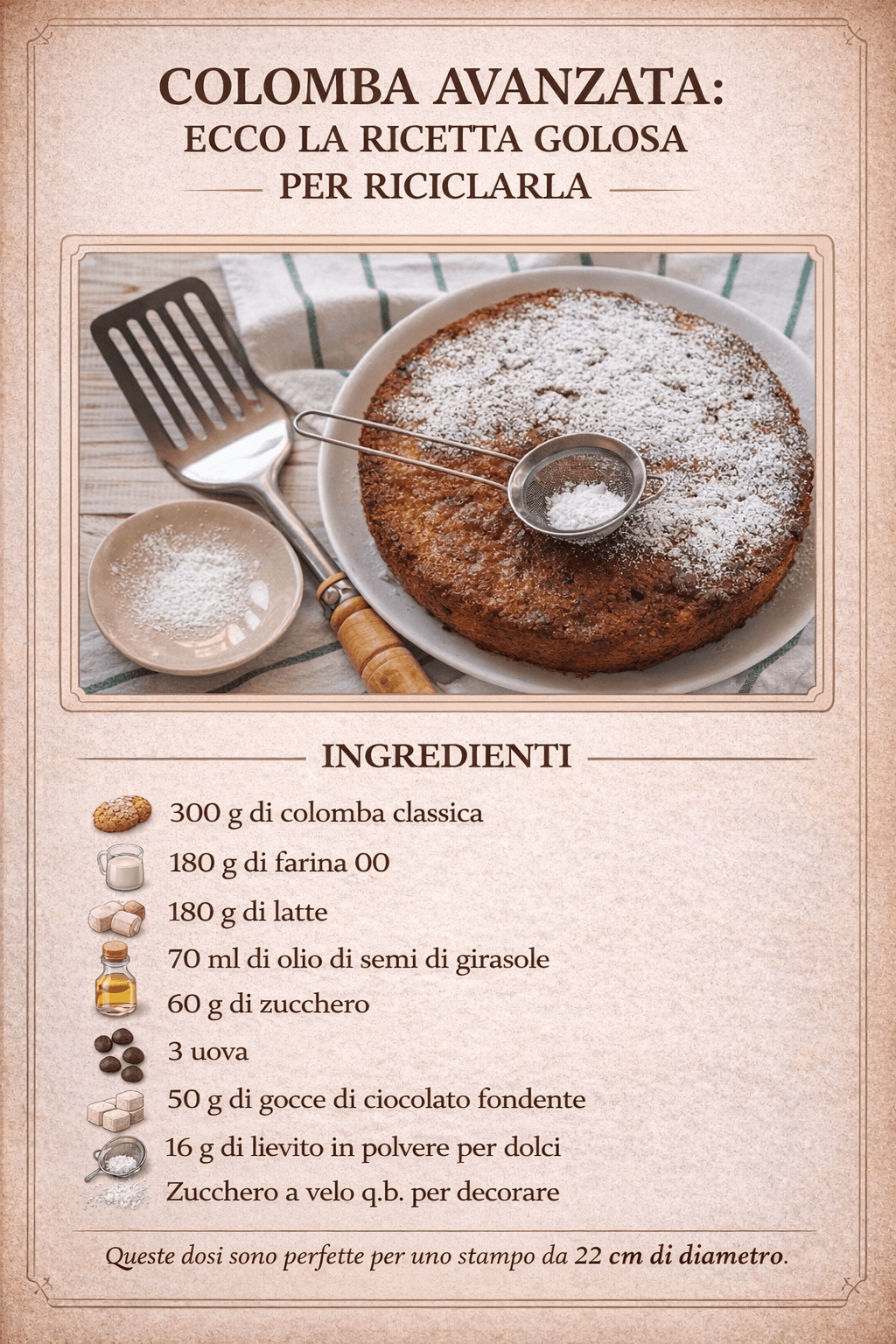 Colomba avanzata: ecco la ricetta golosa per riciclarla